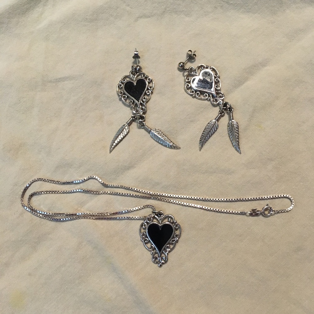Necklace and matching post pierced earrings
